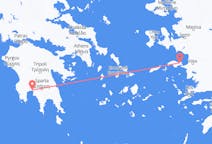 ギリシャのサモス島から、ギリシャのカラマタまでのフライト