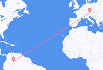 Flyreiser fra Mitú, Colombia til Salzburg, Østerrike
