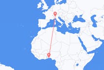 Flyreiser fra Cotonou, Benin til Milano, Italia