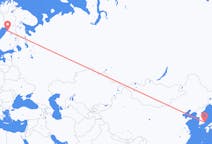 Flug frá Ulsan, Suður-Kóreu til Oulu, Finnlandi