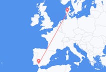 Vluchten van Billund, Denemarken naar Sevilla, Spanje