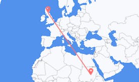 Flights from Sudan to Scotland