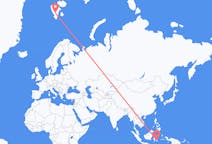 Flüge von Kendari, Indonesien nach Spitzbergen, Spitzbergen und Jan Mayen