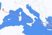 Flights from Lourdes, France to Plaka, Milos, Greece