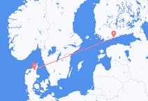 Loty z Aalborg, Dania z Helsinki, Finlandia