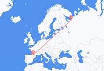 Flights from Arkhangelsk, Russia to Lourdes, France