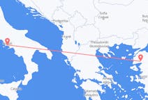 イタリアのナポリからから、トルコのエドレミトまでのフライト