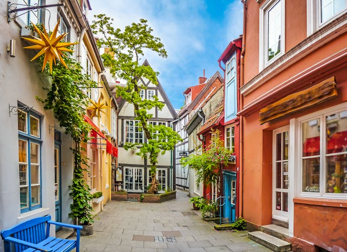 Photo of Colorful houses in historic Schnoorviertel in Bremen, Germany.