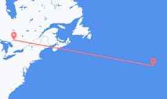 Flyreiser fra North Bay, Canada til Corvo Island, Portugal