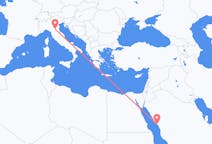 Flyg från Yanbu, Saudiarabien till Bologna, Italien