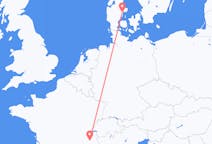 Flights from Chambéry, France to Aarhus, Denmark