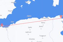 Flyrejser fra Tunis, Tunesien til Melilla, Spanien