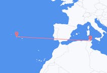 Flyrejser fra Tunis, Tunesien til São Roque do Pico, Portugal