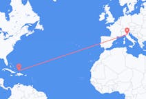 Flyreiser fra Sør-Caicos, Turks- og Caicosøyene til Bologna, Italia