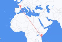 Flyrejser fra Ukunda, Kenya til Toulouse, Frankrig