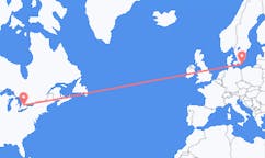 出发地 加拿大滑鐵盧目的地 丹麦博恩霍姆島的航班