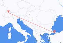 Vluchten van Zürich, Zwitserland naar Istanboel, Turkije