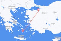 Vols depuis la ville de Bursa vers la ville de Santorin
