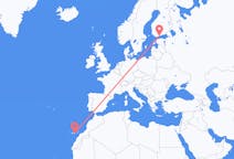 Flights from Las Palmas in Spain to Helsinki in Finland