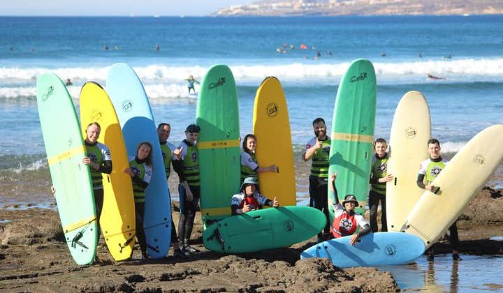 Group Surfing Lesson at Playa de las Américas, Tenerife