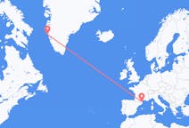 出发地 格陵兰出发地 瑪尼特索克目的地 法国佩皮尼昂的航班