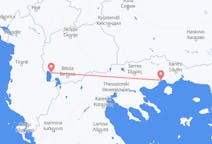 Voli da Ocrida, Macedonia del Nord alla prefettura di Kavala, Grecia