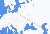Vluchten van Machatsjkala, Rusland naar Aalborg, Denemarken