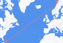 Flyg från George Town, Bahamas till Bodø, Norge