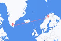 Flights from Narsarsuaq, Greenland to Kiruna, Sweden