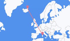 Loty z Thorshofn, Islandia do Olbii, Włochy