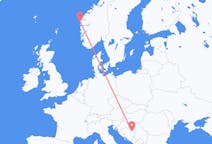 来自波斯尼亚和黑塞哥维那出发地 图兹拉目的地 挪威弗盧勒的航班