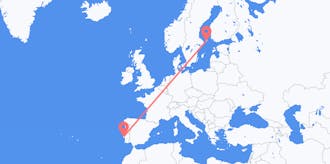 Flyg från Åland till Portugal