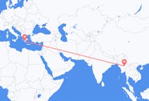 Flyreiser fra Heho, Myanmar (Burma) til Kalamata, Hellas