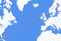 Flyrejser fra Nassau, Bahamas til Skellefteå, Sverige