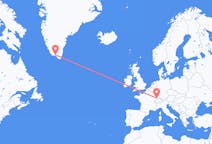 Flyg från Mulhouse, Schweiz till Narsaq, Grönland