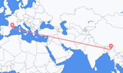 出发地 缅甸霍馬林目的地 西班牙巴塞罗那的航班