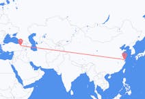 Flyg från Shanghai, Kina till Erzurum, Turkiet