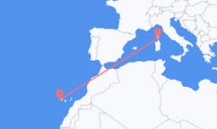 Flyreiser fra Figari, Frankrike til San Sebastián de la Gomera, Spania