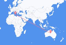 Flyg från Alice Springs, Australien till Malta (kommun), Malta
