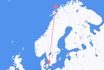Vluchten van Andenes, Noorwegen naar Kopenhagen, Denemarken