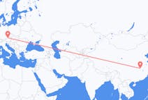 Flyg från Wuhan, Kina till Linz, Österrike