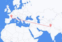 Flyreiser fra Faisalabad District, Pakistan til Rodez, Frankrike