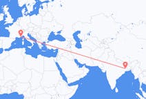 Flyreiser fra Durgapur, India til Nice, Frankrike