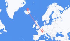 Flights from the city of Geneva to the city of Akureyri