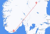 Vols depuis la ville de Sveg vers la ville de Kristiansand