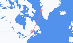 米国のプレスク アイルから、グリーンランドのマニツォクまでのフライト