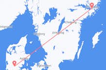 Vluchten van Billund, Denemarken naar Stockholm, Zweden