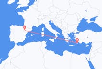 Flights from Zaragoza in Spain to Rhodes in Greece