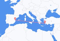 Loty z Halikarnas, Turcja z Walencja, Hiszpania