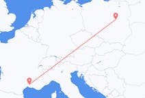 Flüge von Warschau, Polen nach Nîmes, Frankreich